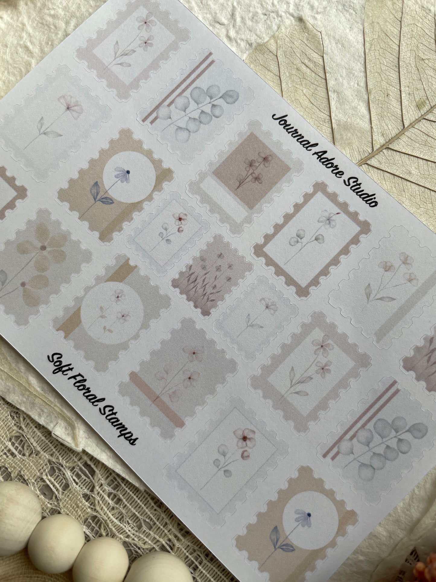 Soft Floral Stamps Sticker Sheet