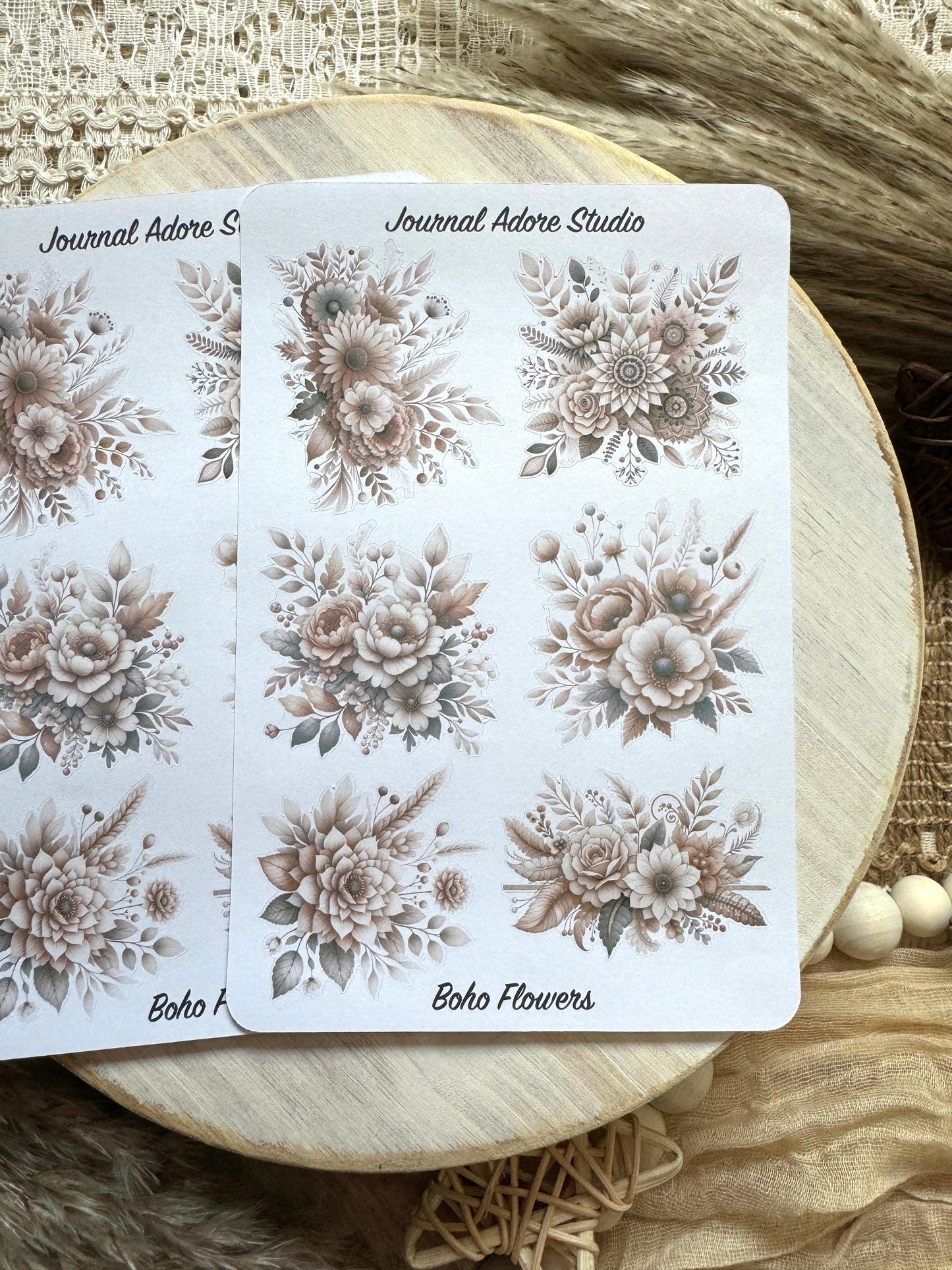 Boho Flowers Sticker Sheet