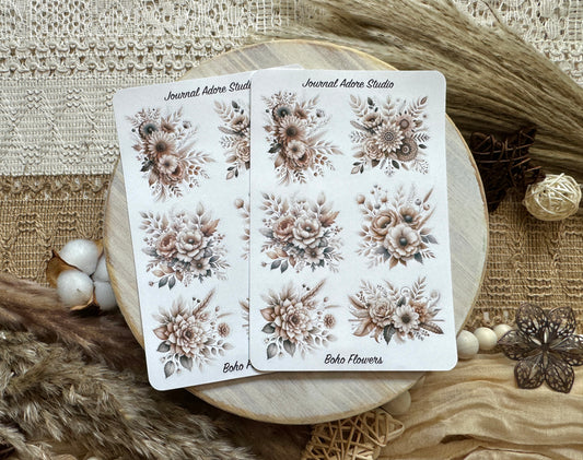 Boho Flowers Sticker Sheet