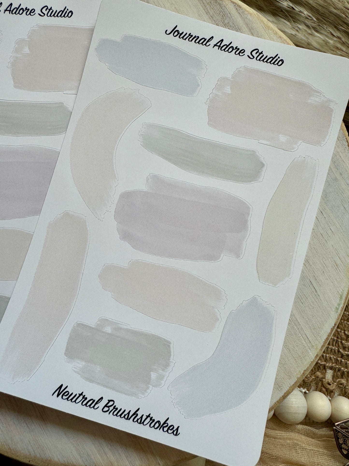 Neutral Brushstrokes Sticker Sheet