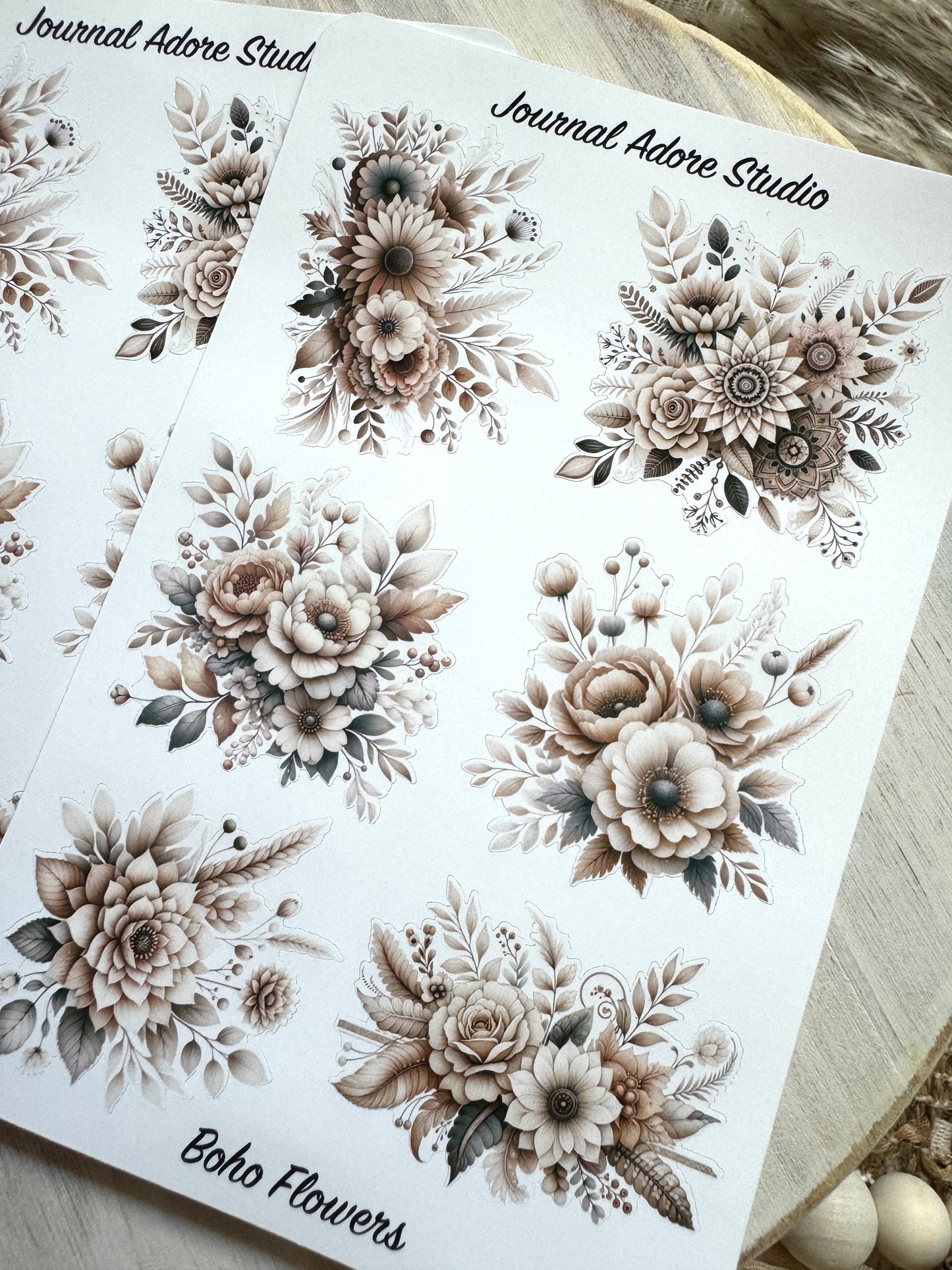 Boho Flowers Sticker Sheet