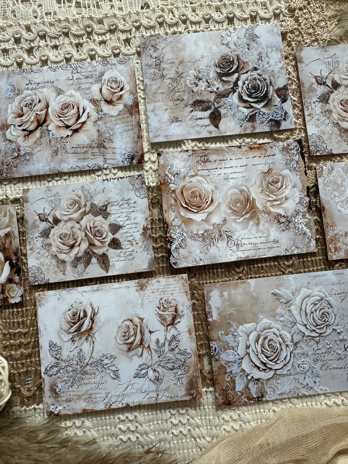 Vintage Rose Journal Cards