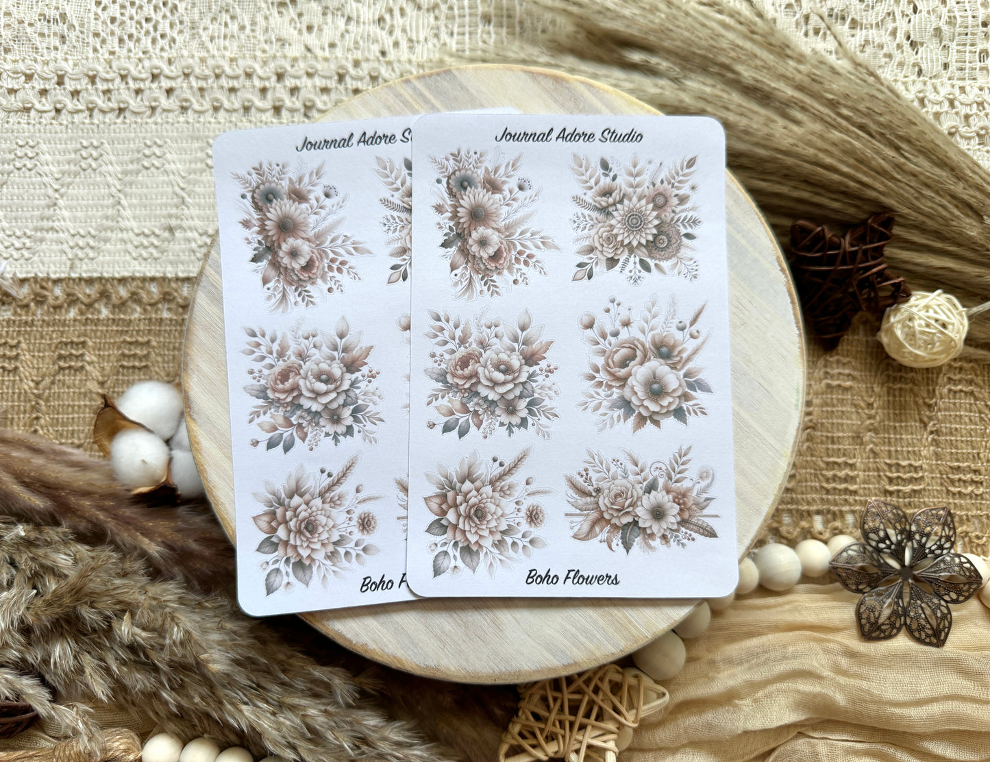 Boho Flowers Sticker Sheet