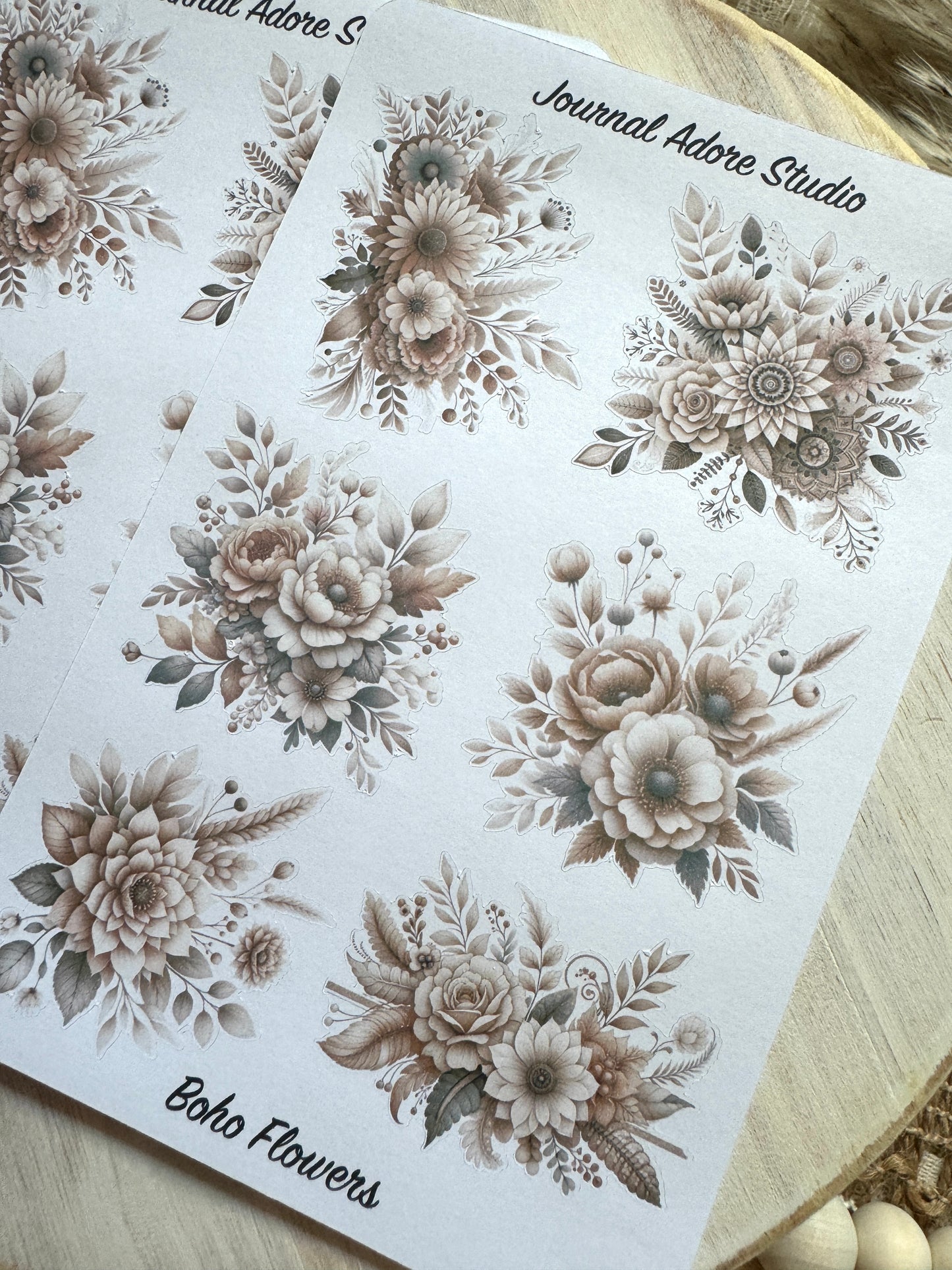 Boho Flowers Sticker Sheet