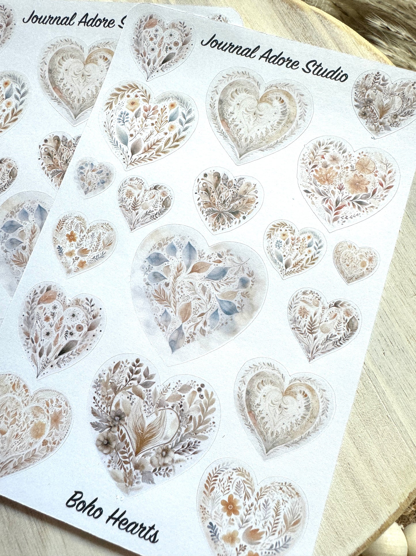 Boho Hearts Sticker Sheet